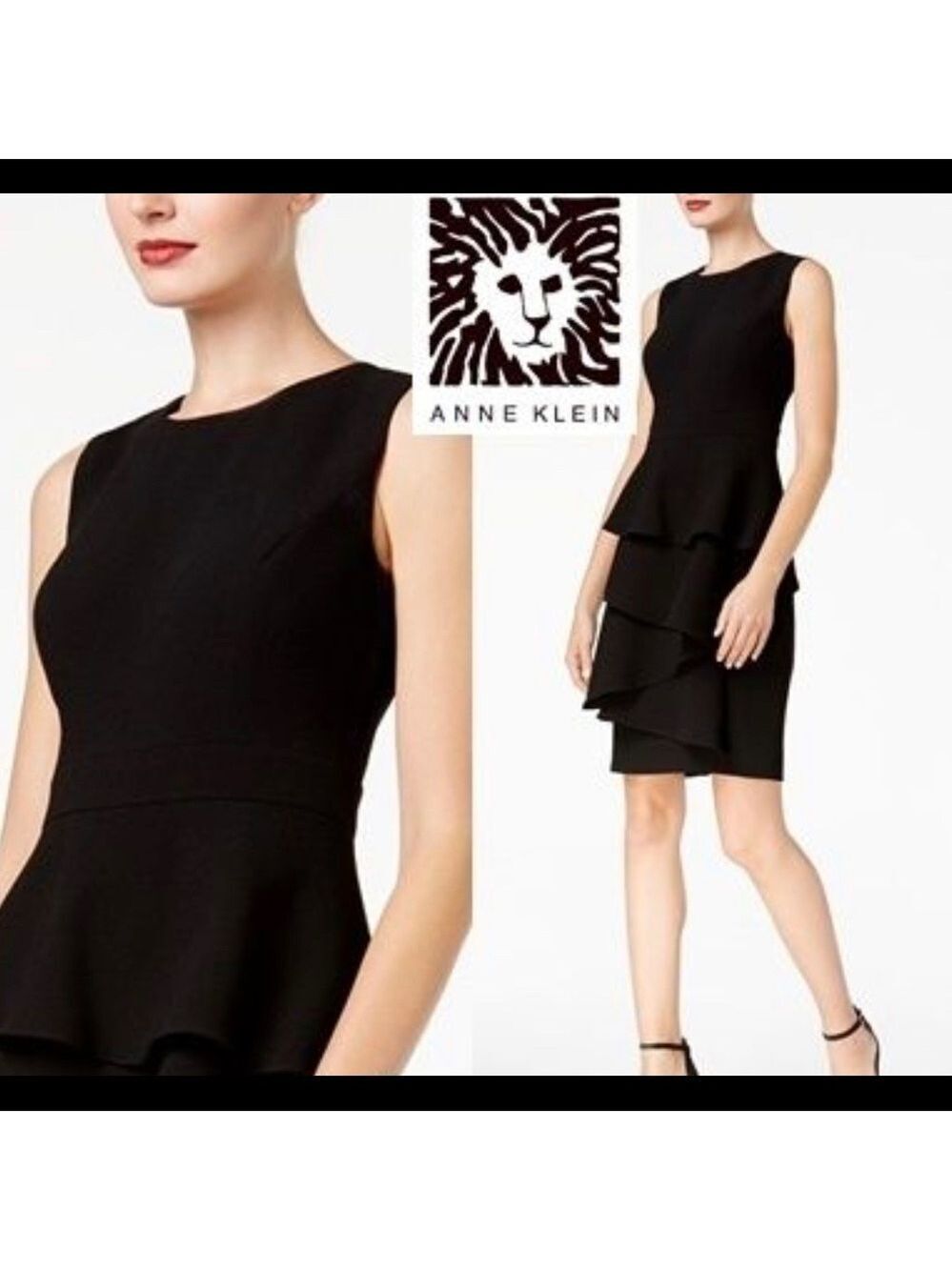 Anne Klein Tiered Crepe Sleeveless Dress Size 10